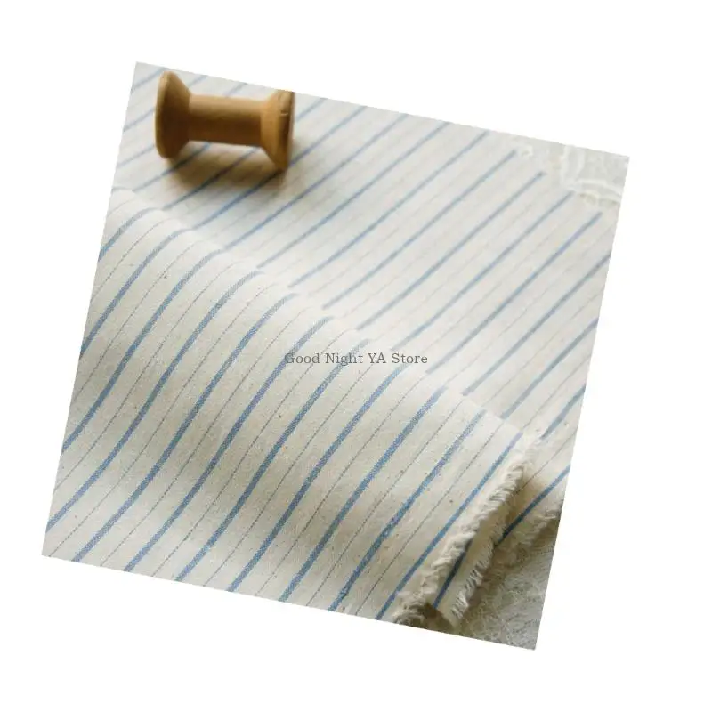  Blue and White Checked Cotton Fabric Piece for Sewing and Ribbon Accents