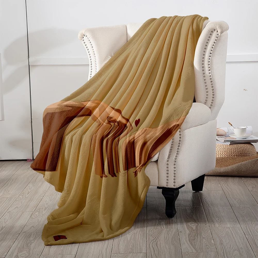 Reaching Hands Heart Minimal Flannel Fleece Throw Blanket for Couch Sofa Lightweight Cozy Plush Blanket for Travel Office Nap