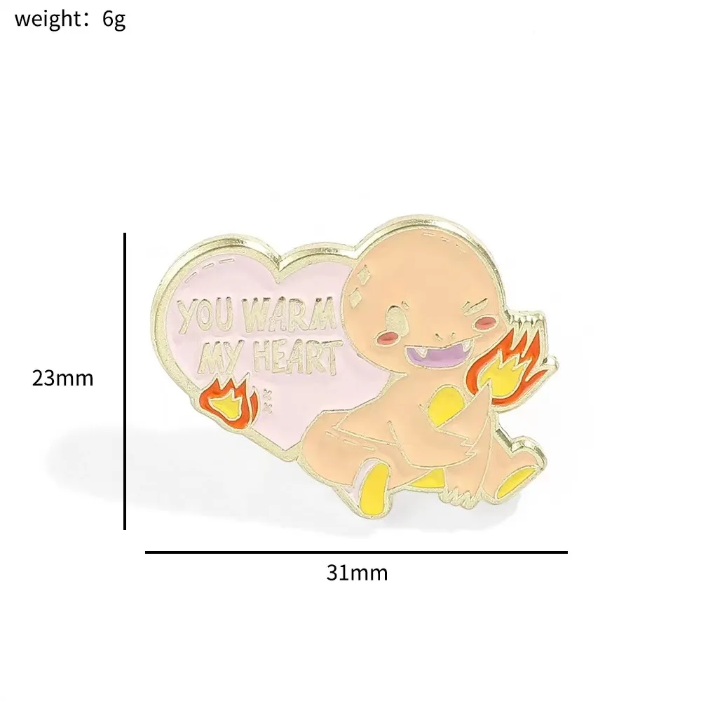 포켓몬 에나멜 핀 애니메이션 게임 파이리, 이상해씨, 드래고나이트 브로치, 귀여운 배낭 핀 액세서리, 친구를 위한 쥬얼리, 1 세트