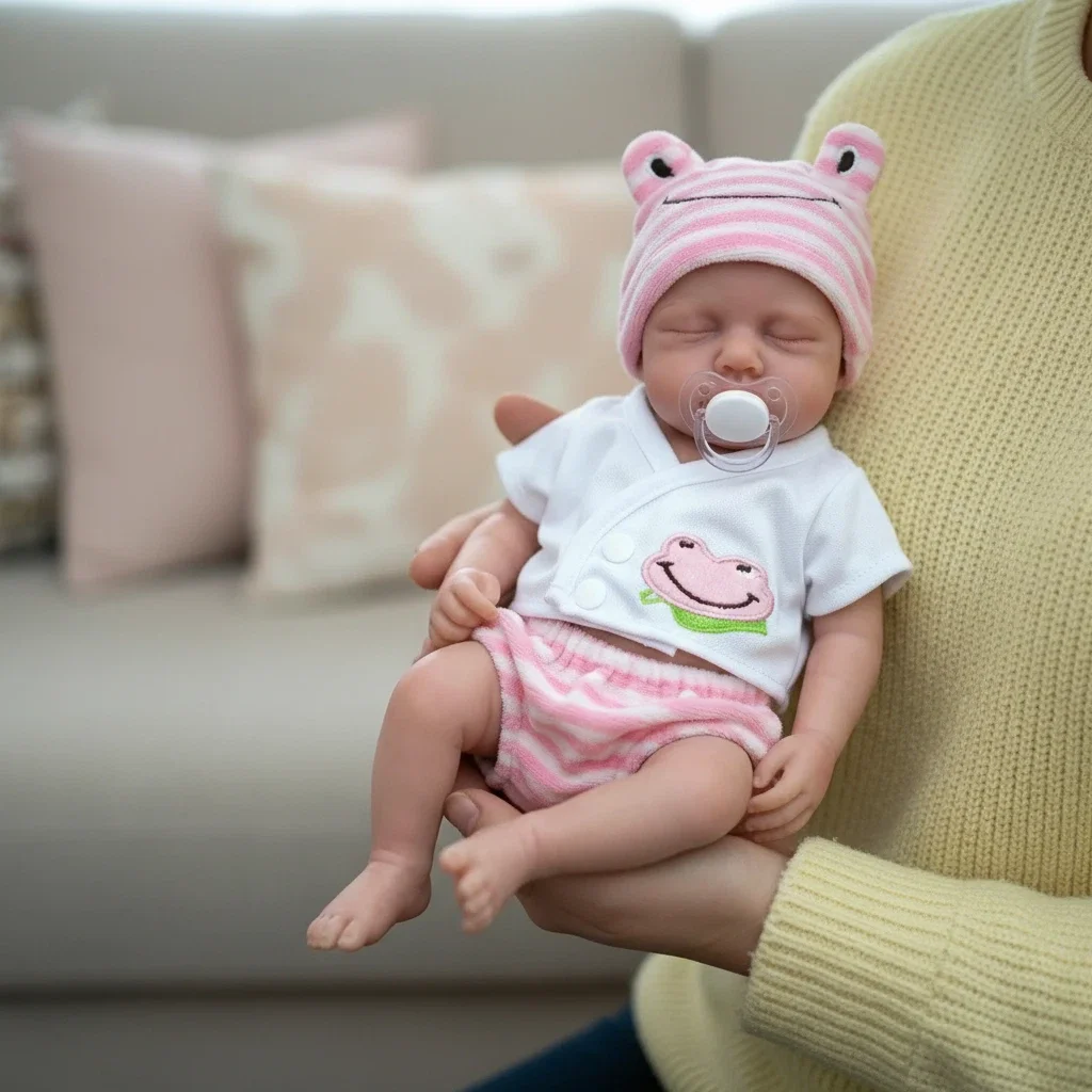 ตุ๊กตา NPK ขนาด 12 นิ้ว เหมือนจริง รุ่น Loulou Awake ทำจากซิลิโคนแพลตตินัมเนื้อนุ่มพิเศษ ยืดหยุ่น ปากสามารถเปิดได้