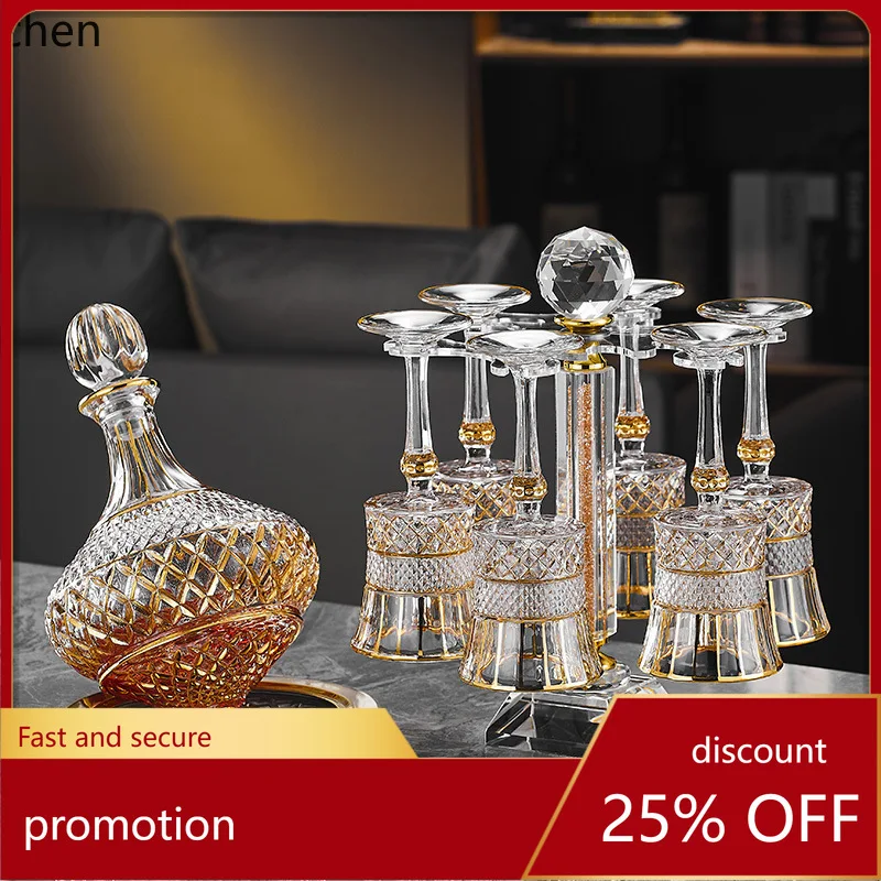 

Zml wine glass crystal set - home bar stemware with gold trim