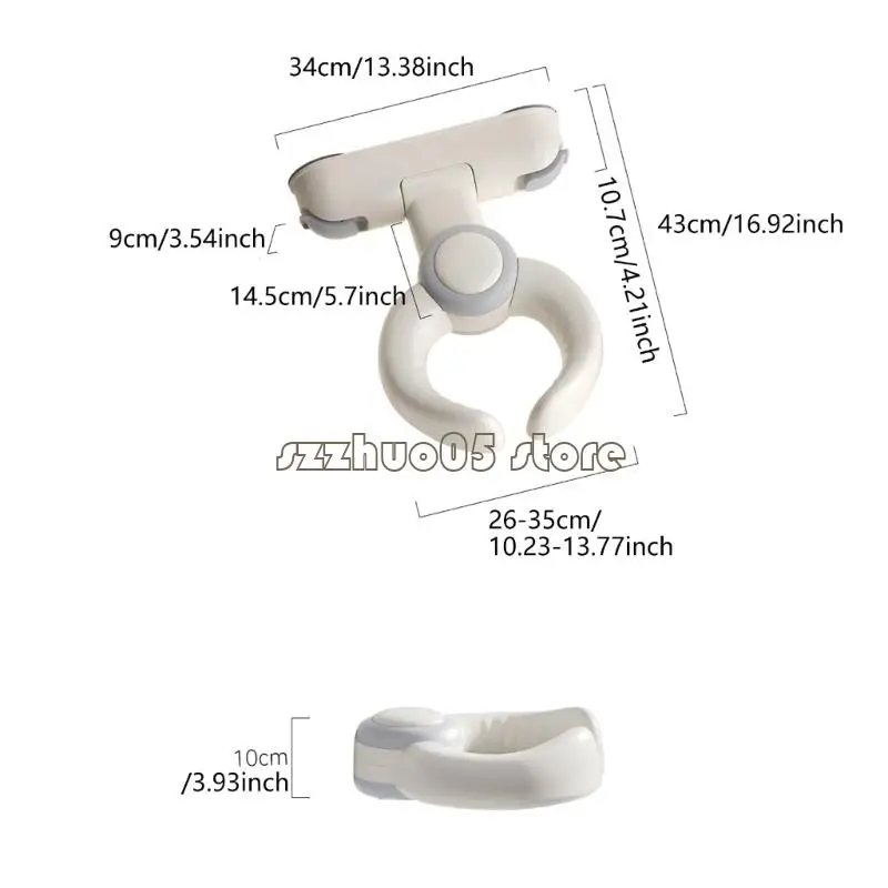 حامل دش للأطفال من M3GE بتصميم قابل للتعديل ومقبض مضاد للانزلاق يدعم الأطفال من عمر 6 إلى 36 شهرًا مساعد محمول لوقت الاستحمام #6