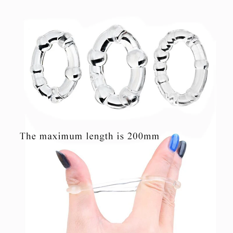 Set of 3PCS Durable Cock Rings Bead Penis Ring Male Delay Ejaculation Lasting Erection Ring Sex Toys For Men Adults