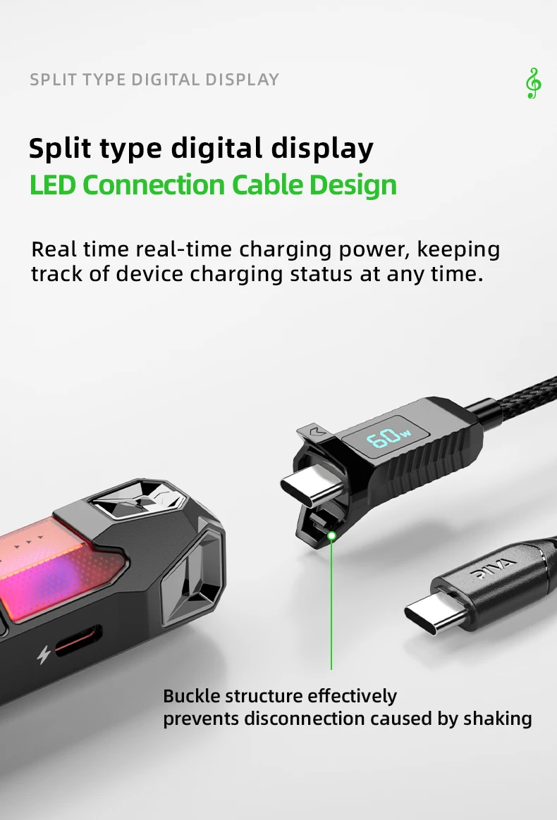 PIVA 4 in 1 Game Sound Card Adapter Docking Station Type-C PD60W DAC 32bit/384kHz 3.5MM USB2.0 3-stage EQ Tuning RGB for PUBG