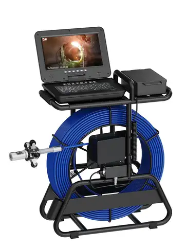 Camera 360 Degrees Sewer Camera Inspection 360 Degrees 10″inch IPS+Cable Diameter ø7mm+512HZ Transmitter Locator+Meter Counter+Keyboard