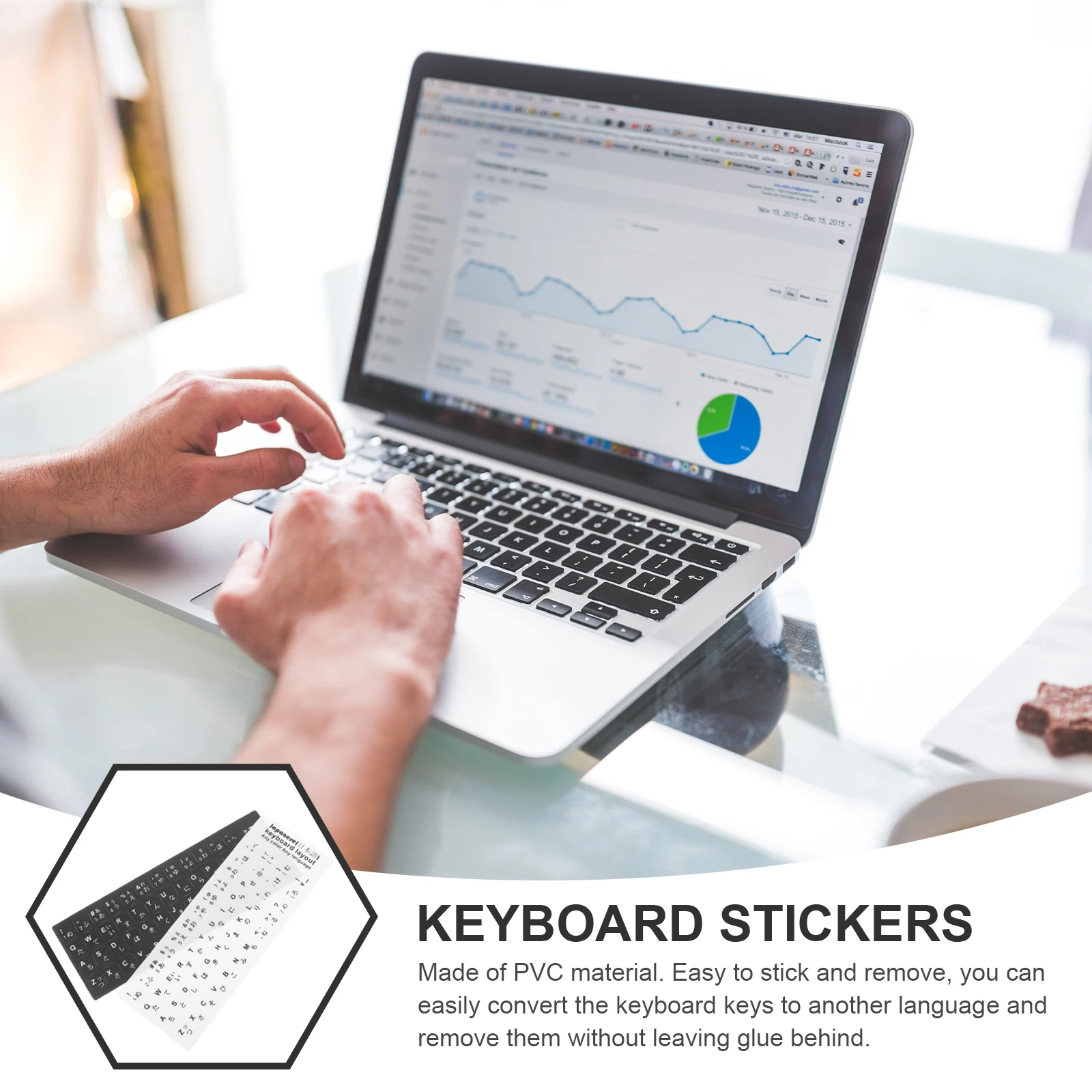 

10 Pcs Japanese Keyboard Stickers Laptop PVC Black White Keys Splashproof Durable Easy Apply Desktop Computer Accessories