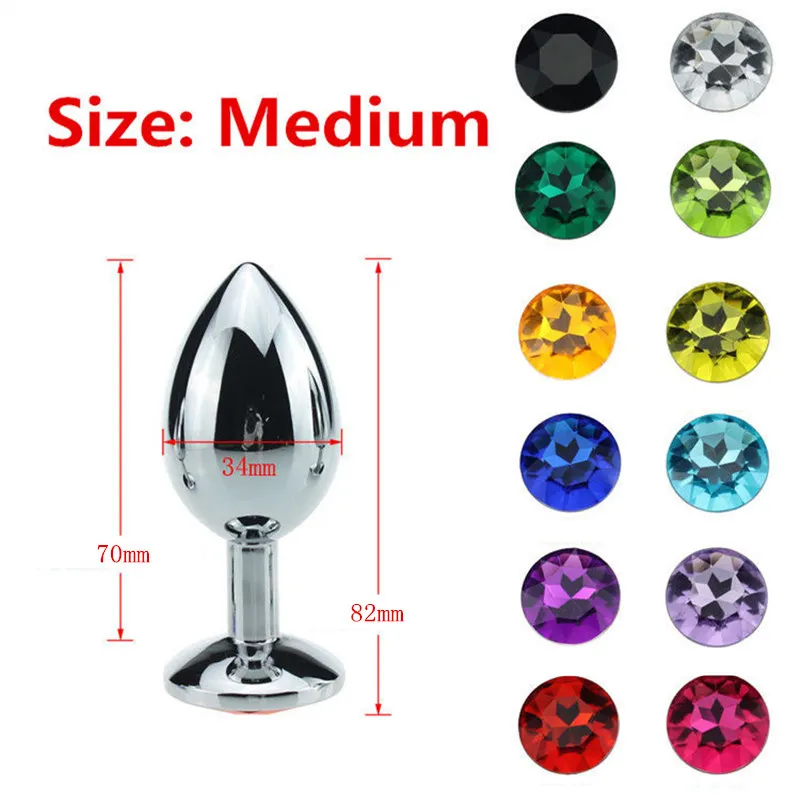 3 Size Metal Anal Sex Toys Butt Plug Stainless Steel Crystal Prostate Massage Dildos BDSM Toys for Women Men Gay Adult Products