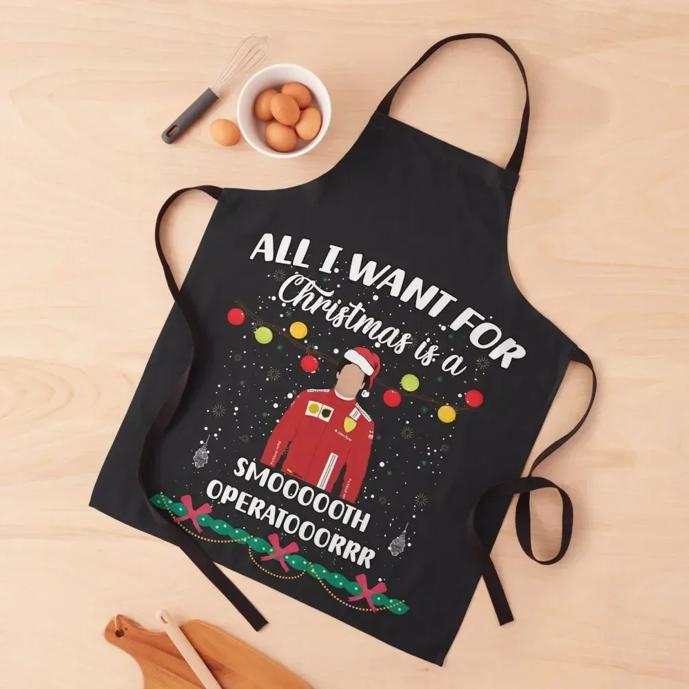

All I Want For Christmas Is Carlos Sainz Apron Kitchen Things Chef Uniform Women Apron