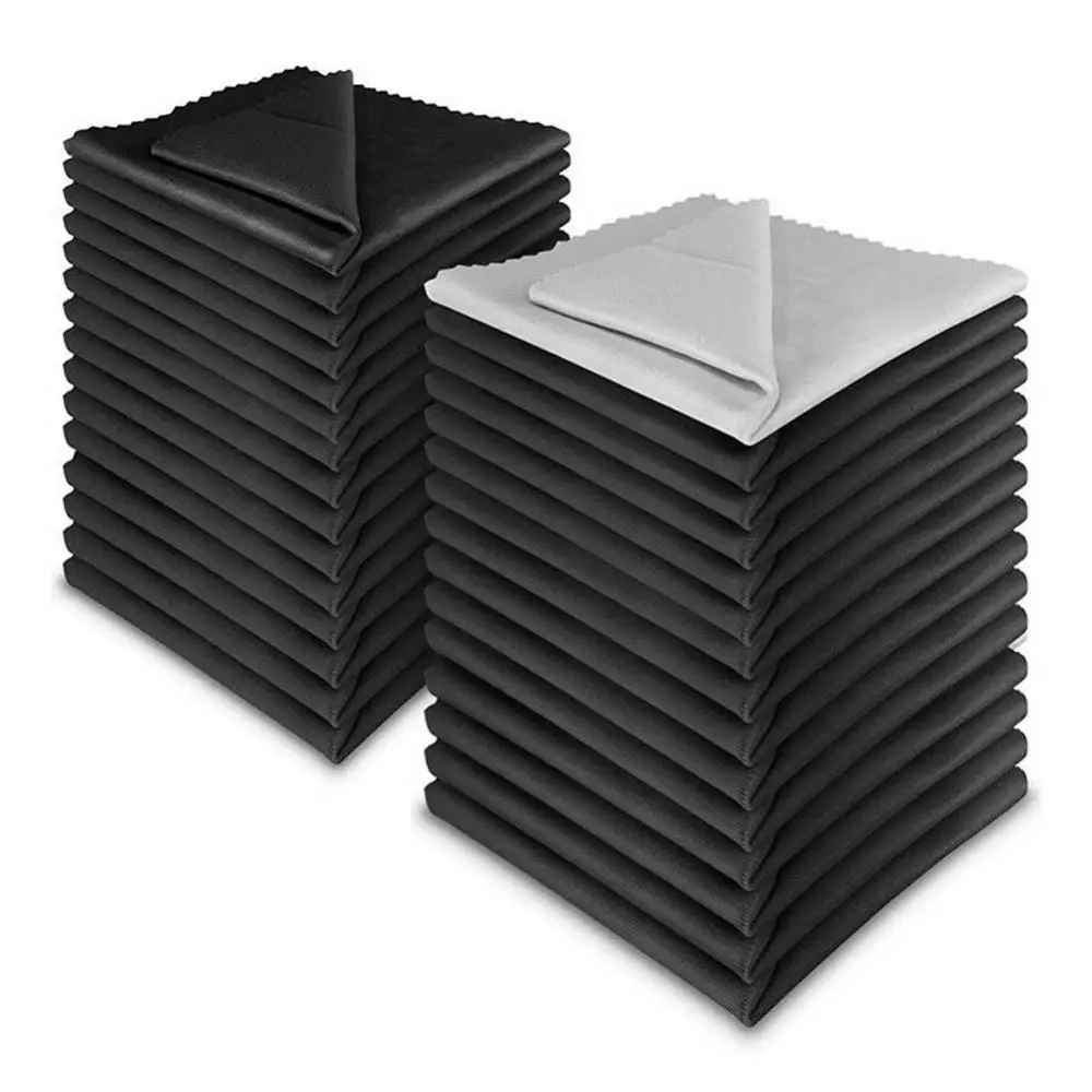 レンズグラススクリーン用ファイバーマイクロファイバークリーニングクロスソー歯付きプレミアムマイクロファイバークリーニングクロス,10個