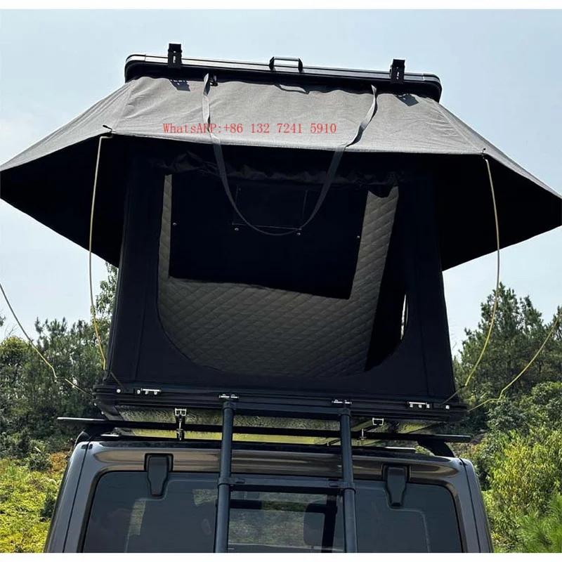 HongshengWild Cloud Hard Shell Aluminum Triangle Automatic Waterproof Roof Top Tent 4wd Car Rooftop Tent for Car with 2-4 Person