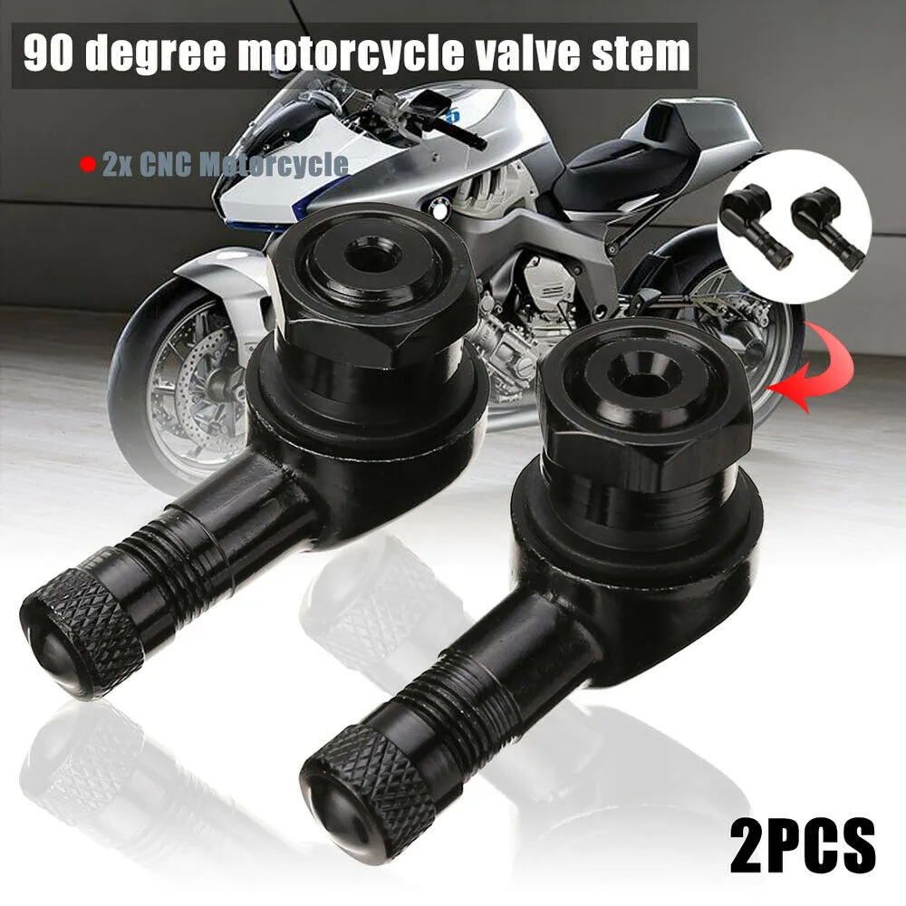 2Pcs Motorcycle Wheel Tire 11Stem Tubeless Valve Cap Aluminum 90 Degree 111Angle Bent Valve 1111Adaptor Tire Inflation 111Nozzle