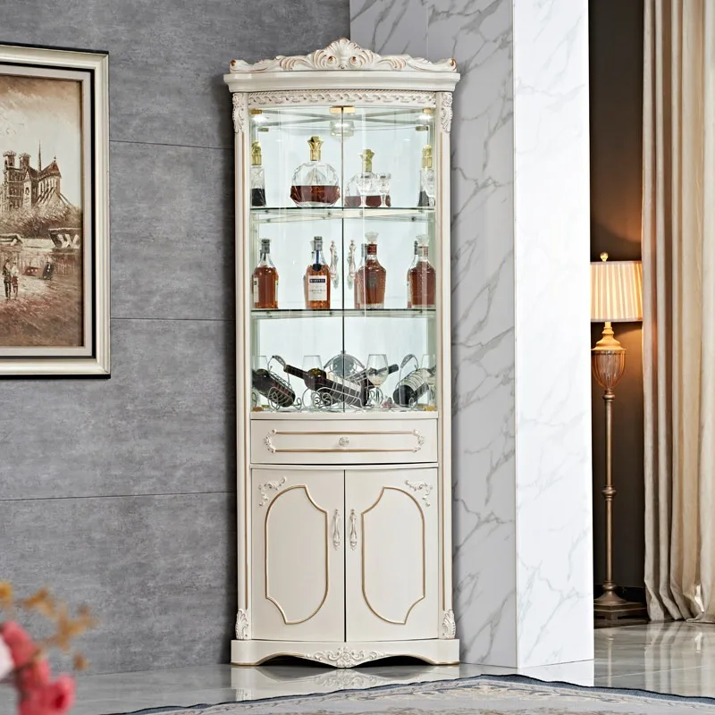 European wine cabinet corner triangular corner locker living room corner cabinet multi-function