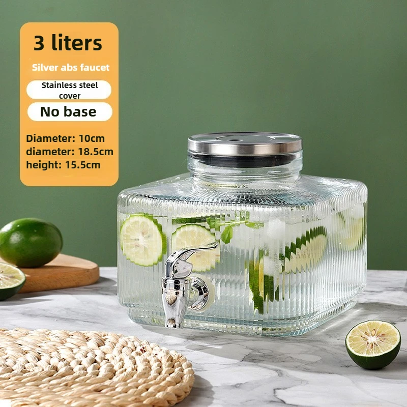

3L Large Capacity Glass Cold Water Pot Durable Beer Drink Juice Container for Home Party Bar