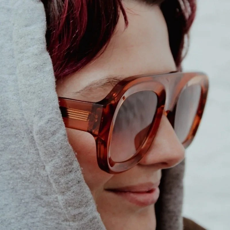 

2025 New Fashion Retro Unisex Sunglasses Multi-Color Thick Acetate Frame Oversized Style for Small Face UV Protection