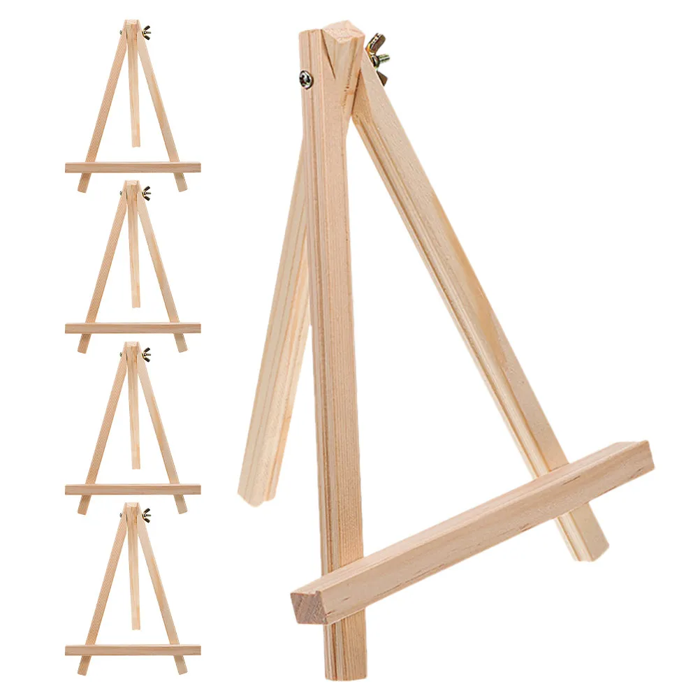 

Набор из 5 деревянных мольбертов-треног для рисования, маленькие регулируемые настольные подставки для холстов, держатели для художественных занятий и выставок