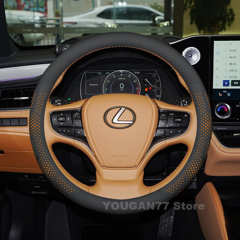 

Leather Car Steering Wheel Cover For Lexus es200 es260 es250 es300 es300h es350 2025 2013-2024 Non-slip Auto Accessories
