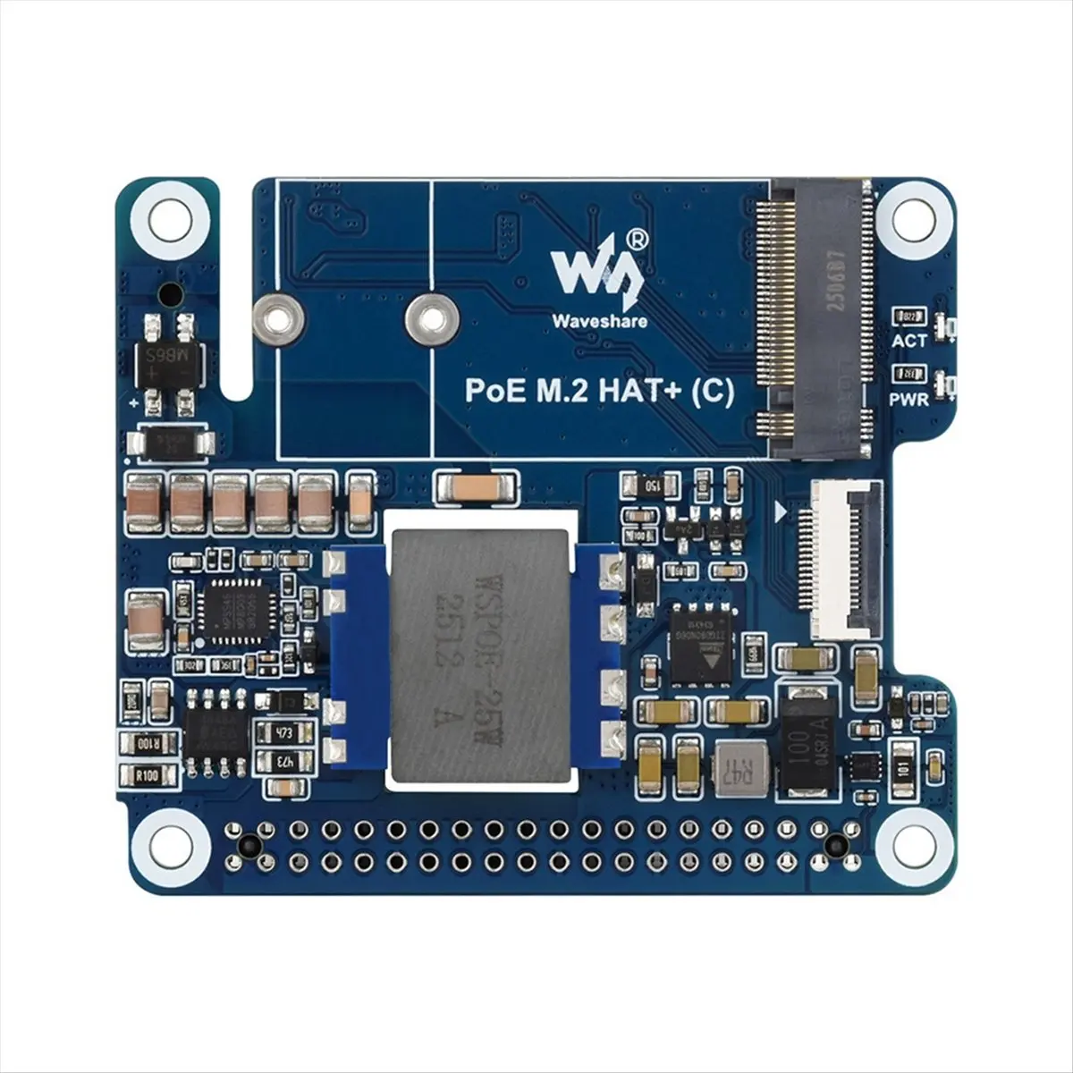 A46U for 5 PCIe to M.2 Adapter with PoE Expansion Board Supports NVMe Protocol PoE M.2 HAT+ (C) Adapter Board