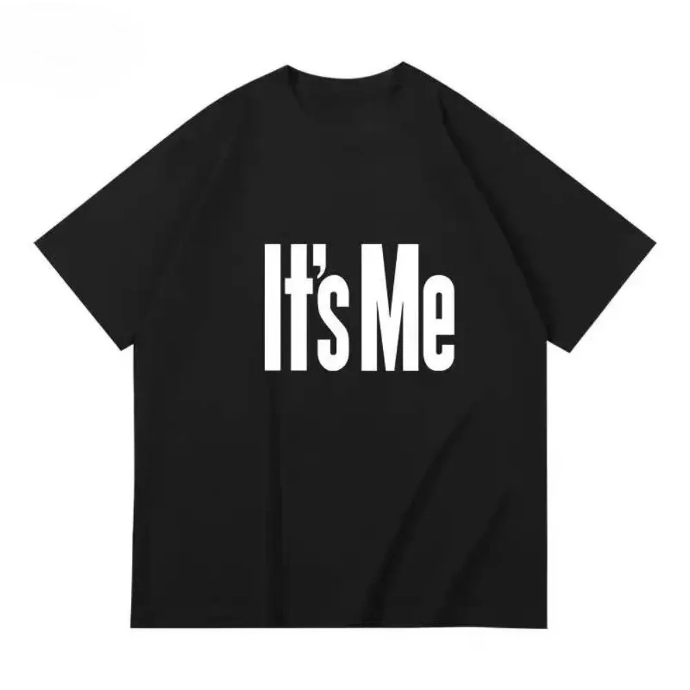It's Me Bold Letter Print Women T-Shirt Simple Slogan Crew Neck Short Sleeve Summer Daily Ladies Casual Tee