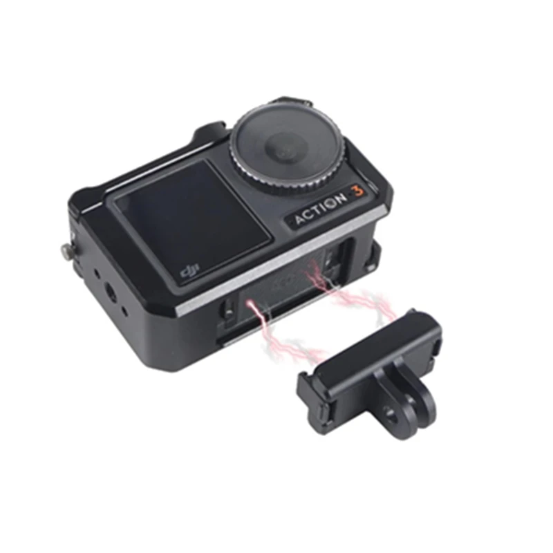 حافظة ملحقات من الألومنيوم لـ DJI Osmo Action 3 4 كاميرا جبل الإسكان الإطار حامي قذيفة قفص محول لقاعدة مخلبين