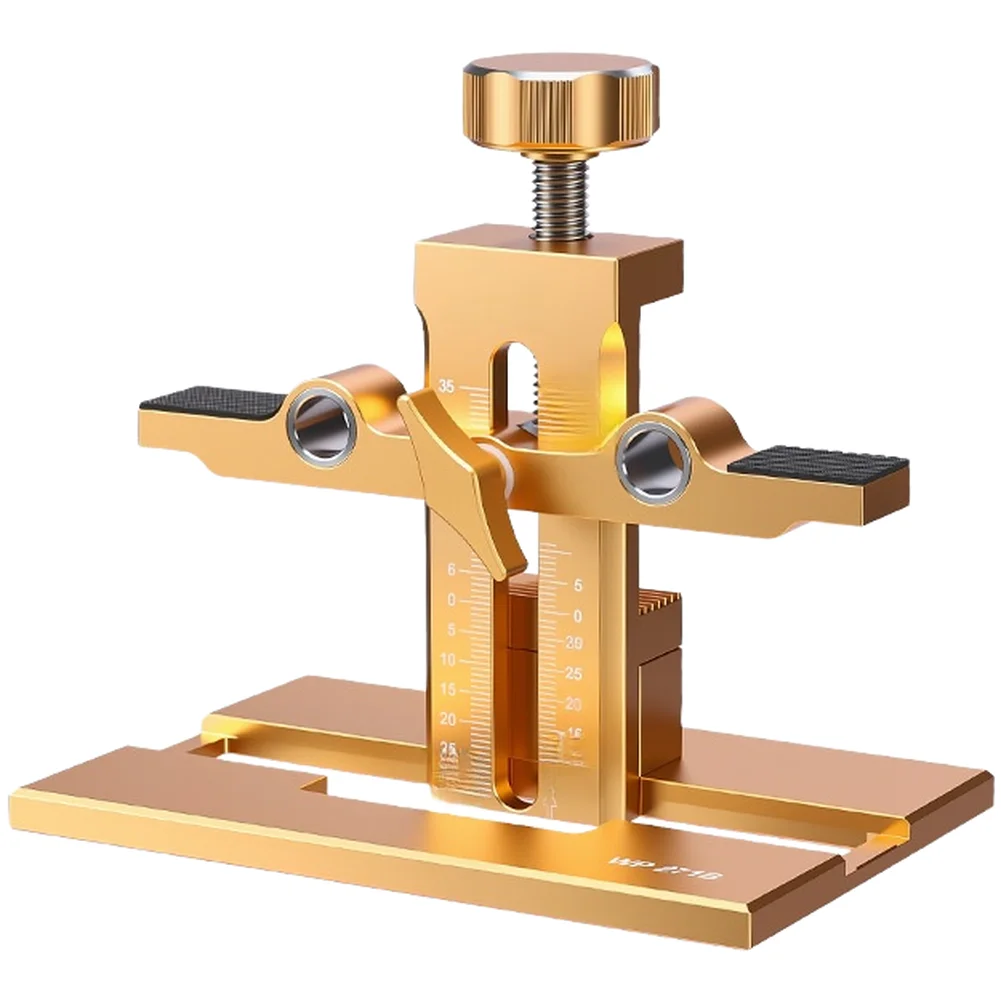 Cabinet Door Mounting Jig Aluminum Alloy Drilling Positioning Locator For Woodworking Installation Alignment Tool With Drill Bit
