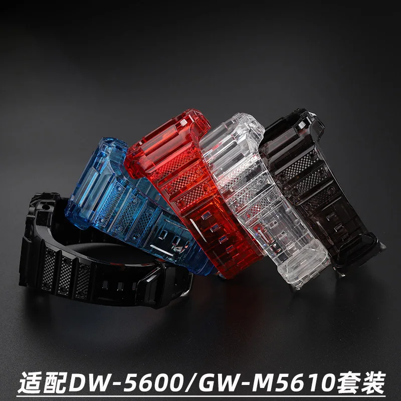 dw5600 прозрачный резиновый ремешок безель для Casio G-SHOCK DW-5600 GW-M5610 ТПУ спортивный водонепроницаемый сменный ремешок для часов защитный чехол