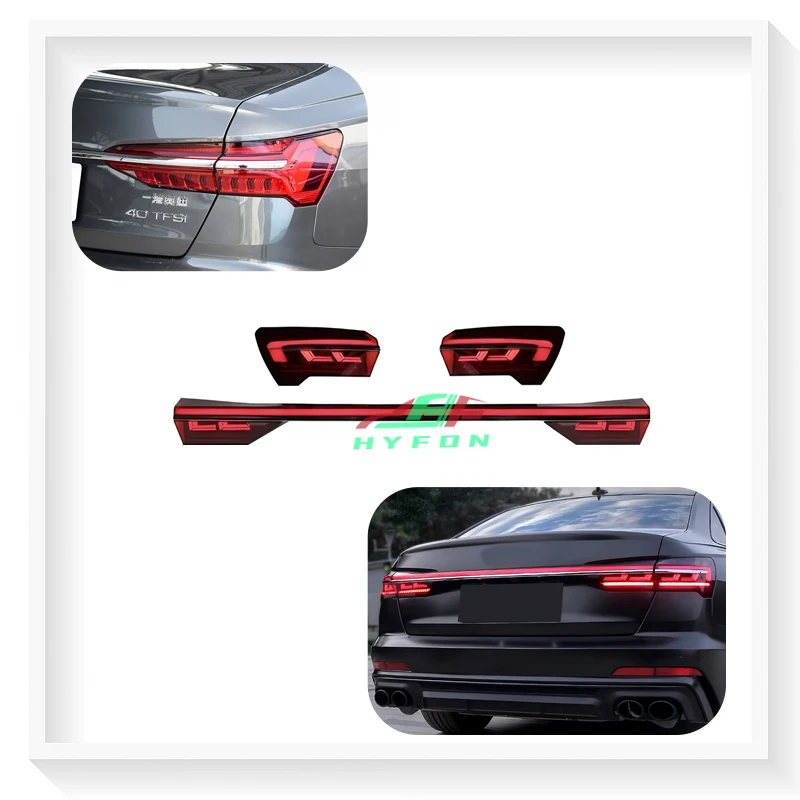 

BR For A6 C8 2019-2023 Upgrade A8 Style Through Full LED Rear Tail Lights Reverse Lights Streaming Turn Signal Plug and Pl