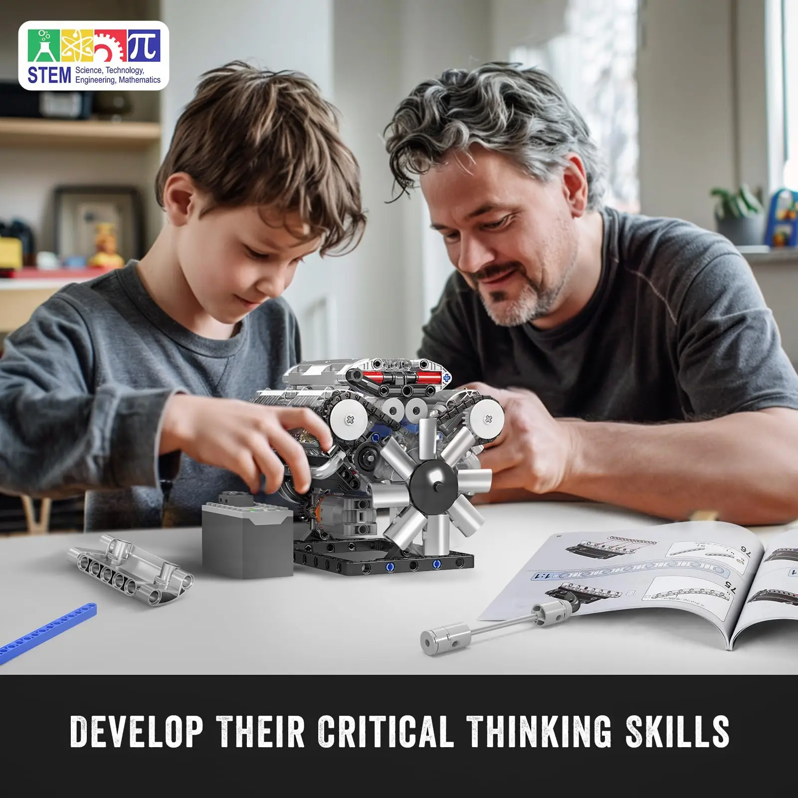 ตัวต่อ Mould King 10088 ชุดประกอบเครื่องยนต์ V8 535 ชิ้น เครื่องยนต์เบนซิน 8 สูบ ของเล่นแบบประกอบ ของขวัญสำหรับเด็กและวัยรุ่น อายุ 14 ปีขึ้นไป