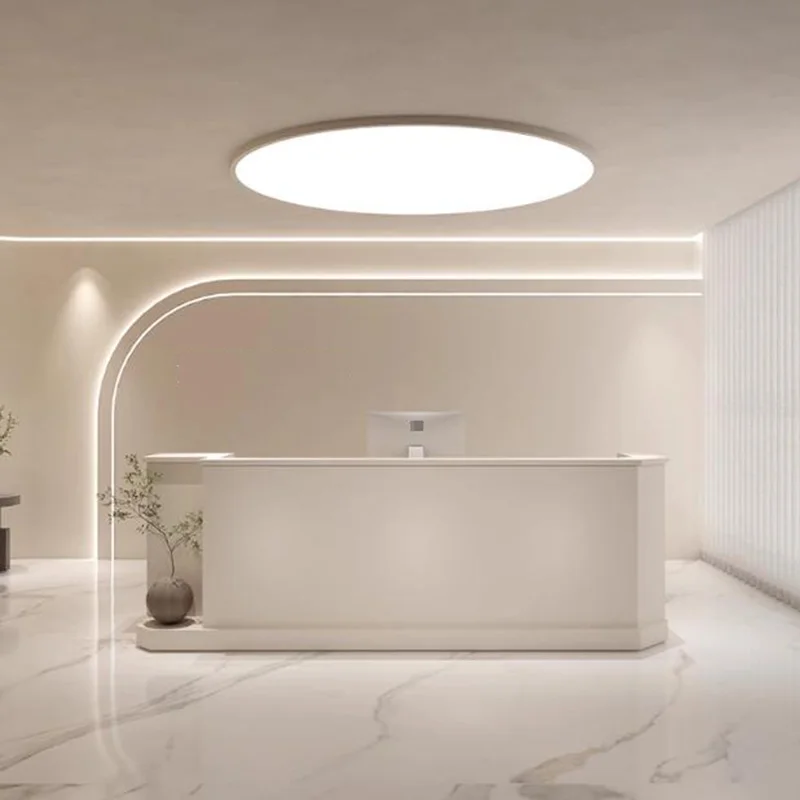 

Industrial Display Reception Desks Drawer White Beauty Shelves Reception Desks Nail Aesthetic Comptoire Accueil Trendy Furniture