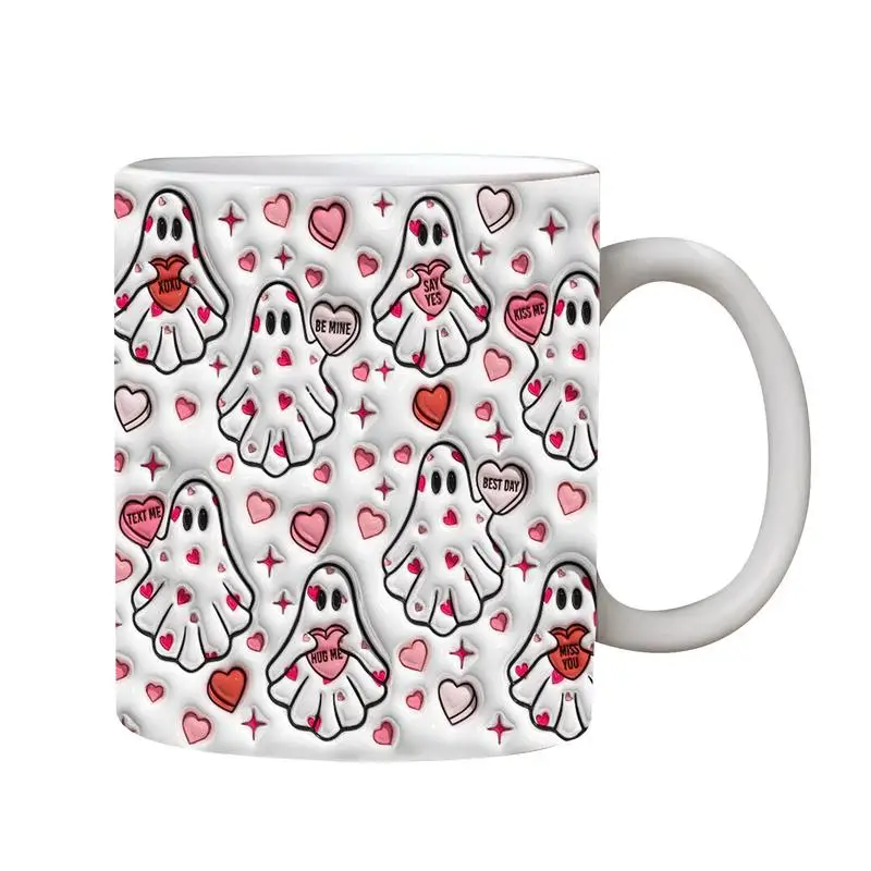 halloween mug Afternoon Tea Breakfast Milk Cup Drinking Ceramic Cup Tea Coffee Cup Cute Ghostface Pattern Mug Spooky Coffee Cup