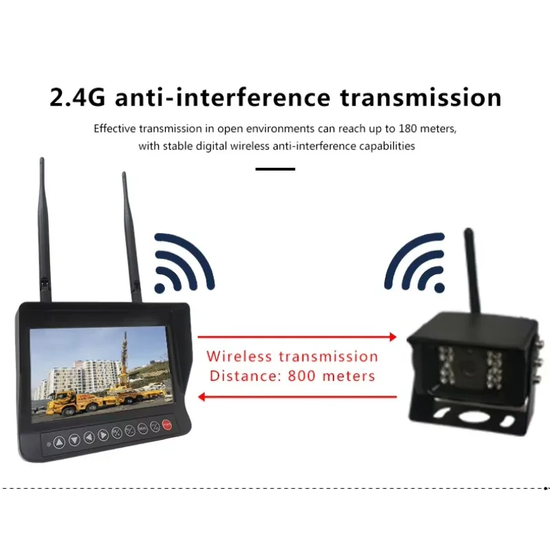 Crane Truck Wireless Remote HD Camera Blind Spot Monitoring 1000 Meters Monitoring Distance