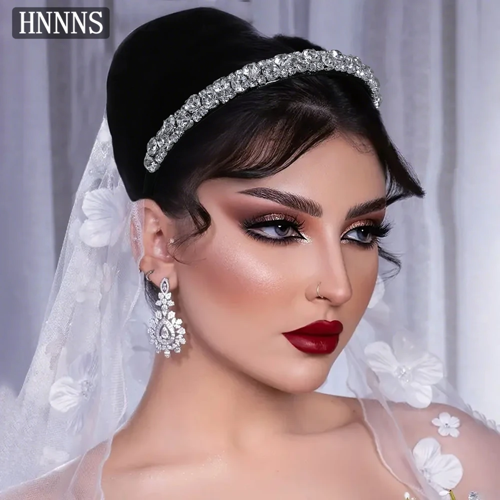 Topqueen faixa de cabeça de casamento com strass, estilo extremamente simples, feita à mão, feminina, elegante, banquete, festa, yxa94