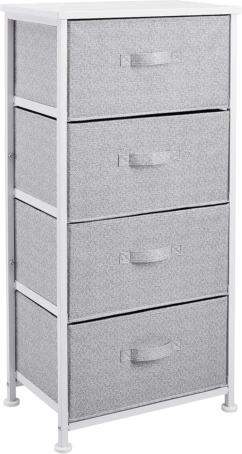 

Fabric 4-Drawer Storage Organizer Unit for Closet, White