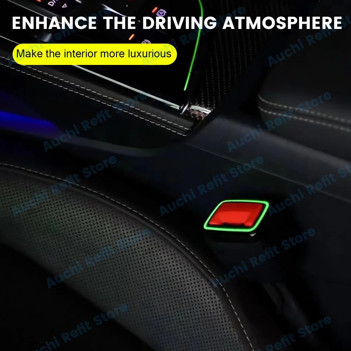 30 Colours Safety Buckle Seat Belt LED Ambient Light For Audi A4 A5 RS4 RS5 B9 A6 A7 C8 Q5 Q7 Q8 2020-2024 Decorative Lamp Part
