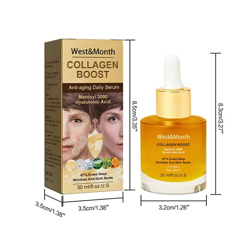 Effective Collagen Face Serum Moisturing Tightening Hydrating Smoothing Nourishing Brightening Facial Skin Care Product 30ml