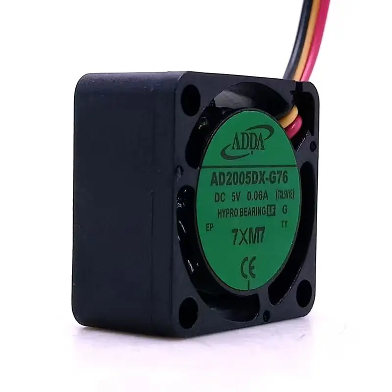 2pcs For ADDA 20mm Mini Micro Cooling Fan — 5V, 6000 RPM, Hydraulic Bearing, Speed ​​Monitoring — For Notebooks and Decoders