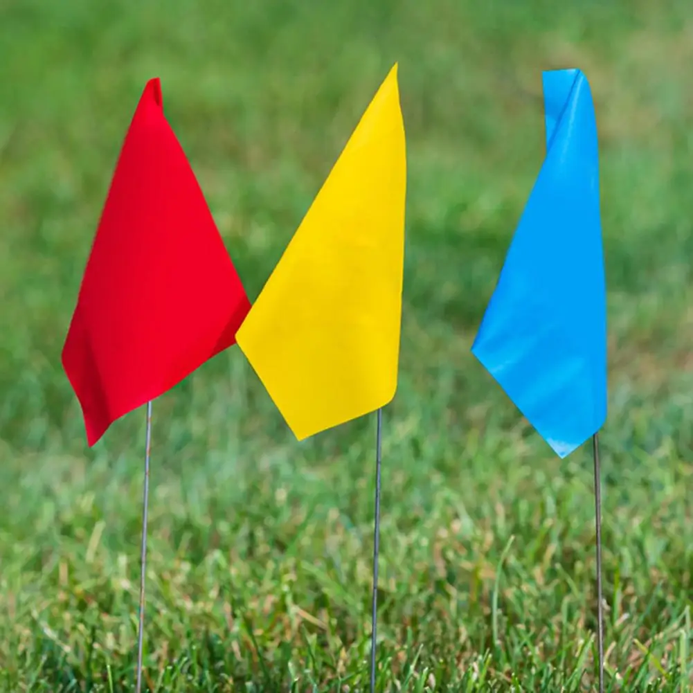 100 pièces 14*10cm drapeaux de marquage marqueurs de drapeau de pelouse imperméable ne se décolore pas drapeaux de paysage en PVC drapeaux d'arrosage accessoires de jardinage
