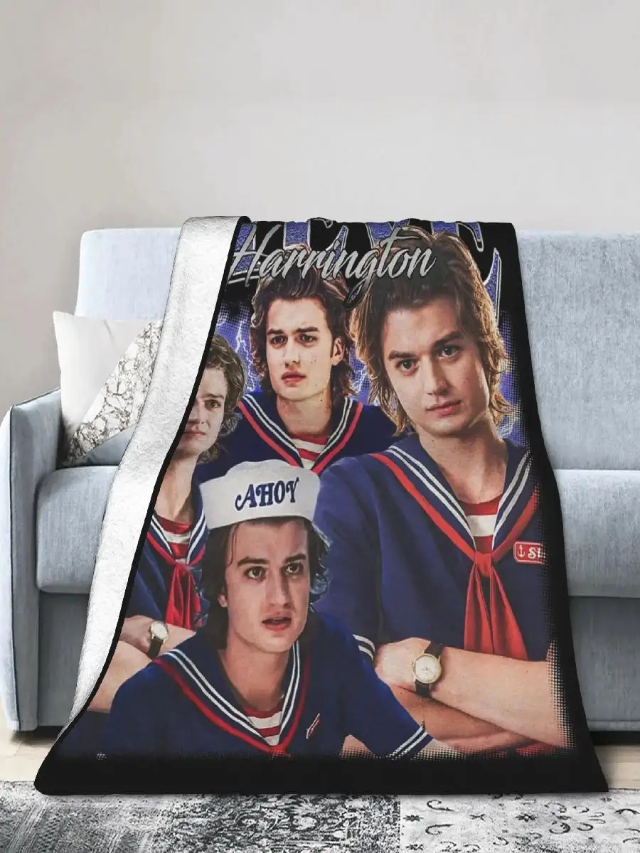 بطانية صوف ستيف هارينجتون متعددة الوظائف دافئة للاستخدام في أريكة غرفة النوم والمفرش في الخريف والشتاء #2