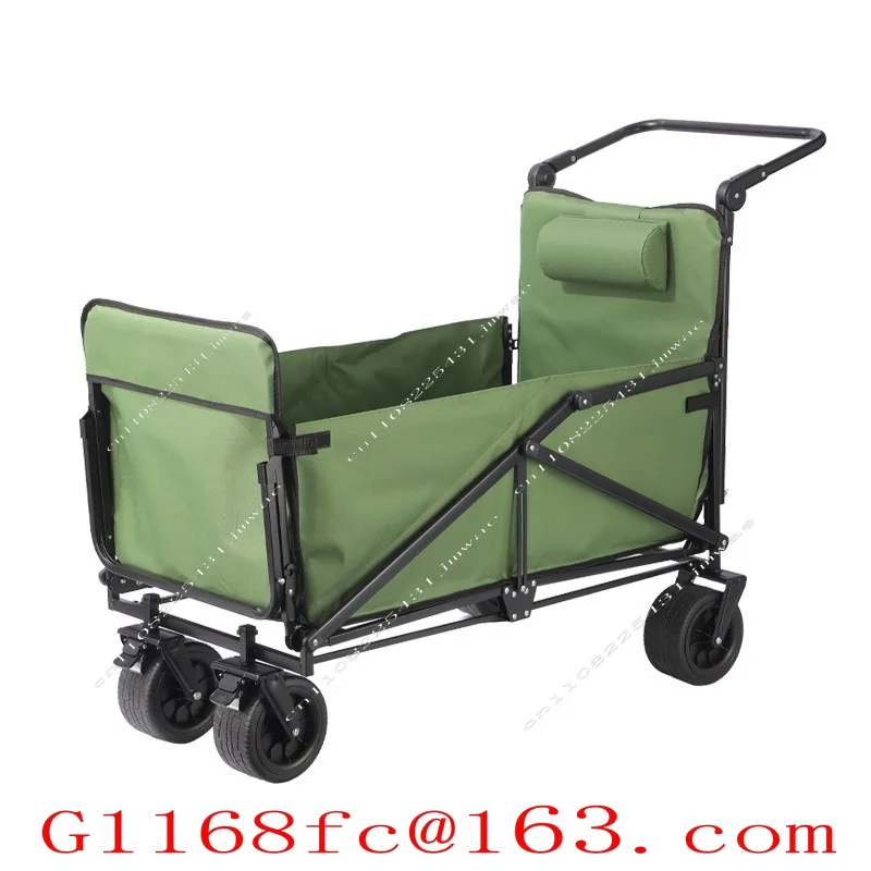 Outdoor Multi-function Camper Reclining Foldable Push Beach Camp Dual-purpose Small Trailer