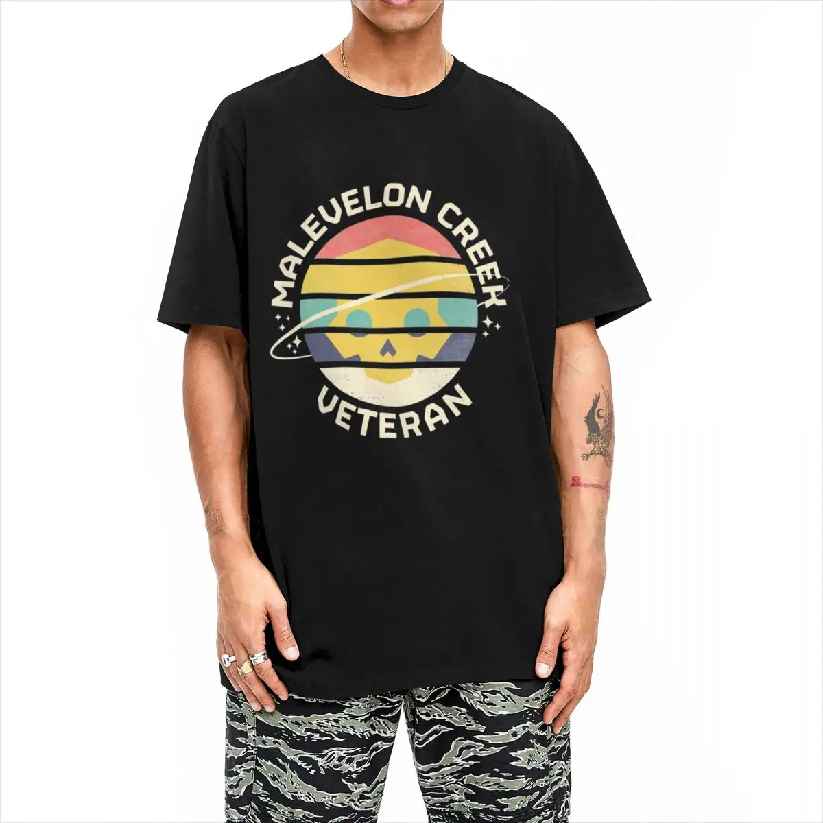 Vintage T Shirt Malevelon Creek Pure Cotton T Shirts Colors helldivers 2 Tee Shirt for Men Beach Y2K Retro Short Sleeve Top Tees