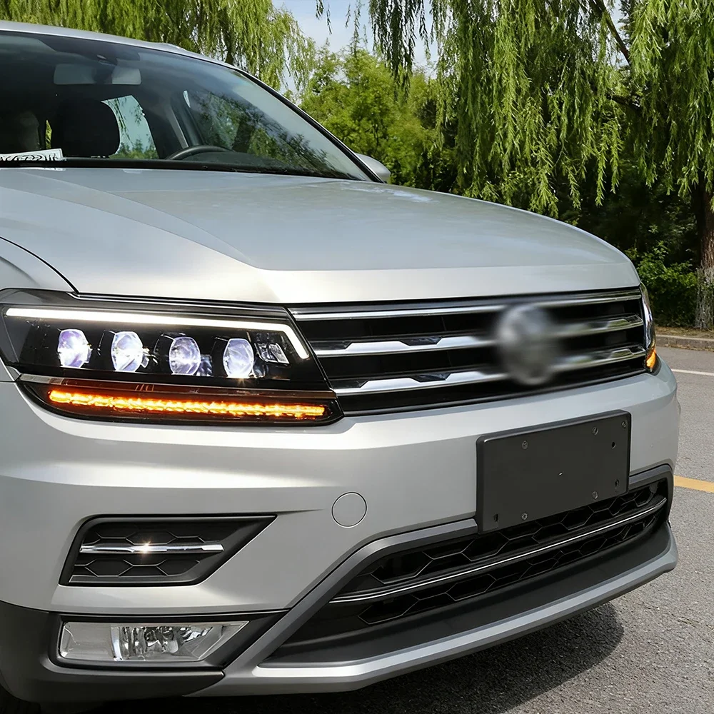 

Для VW Tiguan L 2017-2021: Комплект передних светодиодных фар в стиле Bugatti с 4 линзами-проекторами, аксессуары, установка Plug and Play