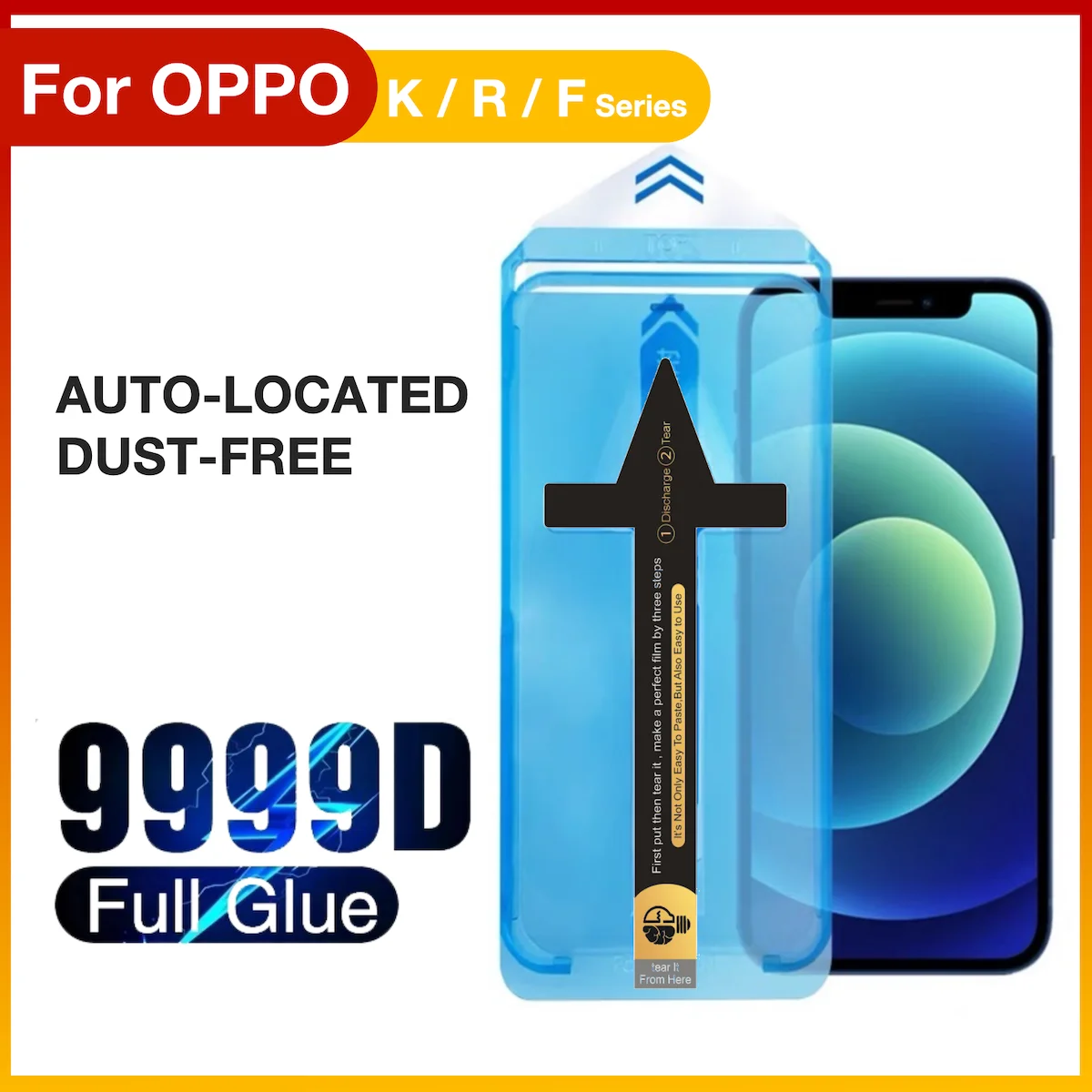Закаленное стекло для OPPO F17 F11 K10 K9 K9S K9X K7 K7X K5 K3 R17 R15 Pro S K, защита экрана, легкая установка, автоматическое удаление пыли