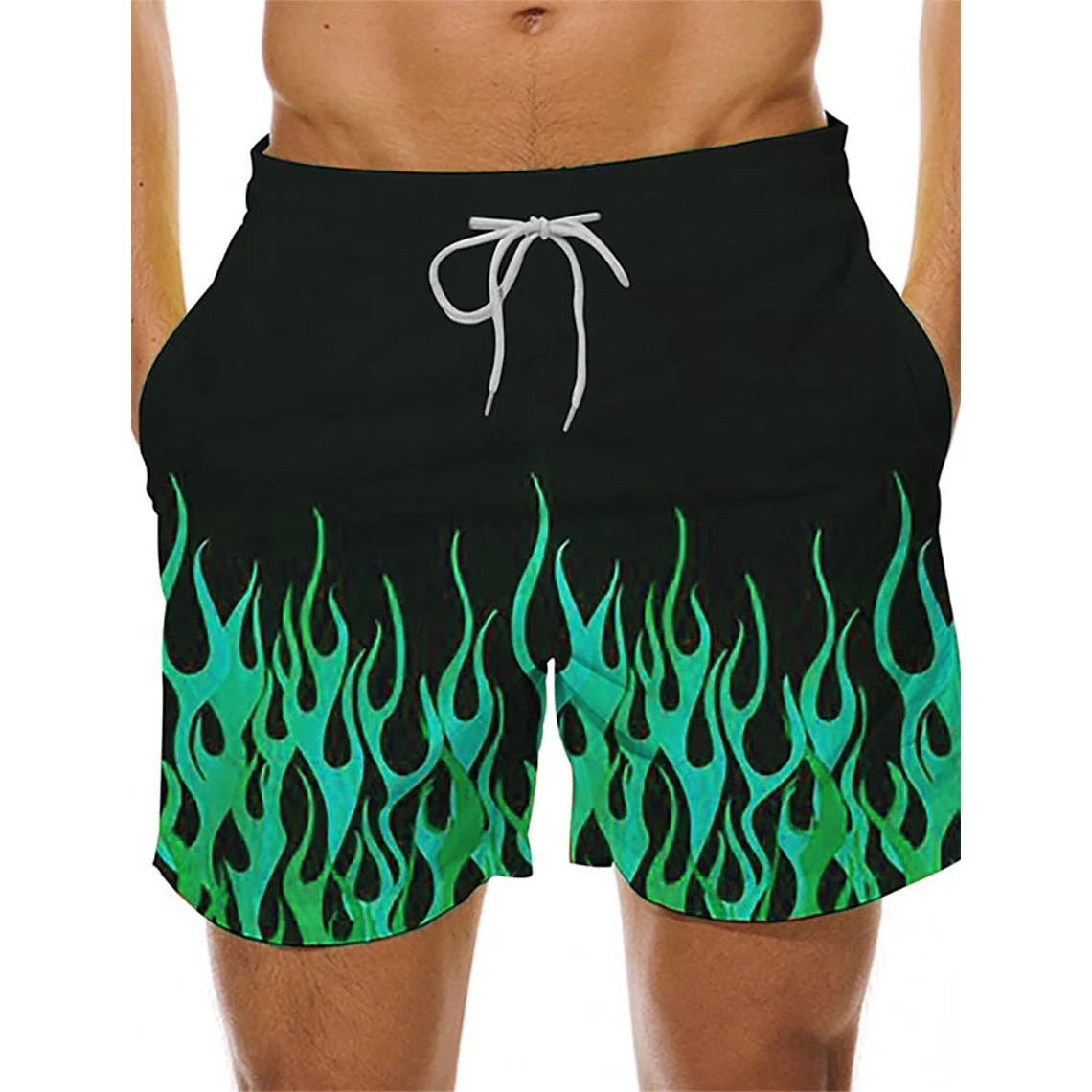 Zomer Etnische Stijl Strand Shorts Kleurrijke Vlam 3d Print Mannen Vakantie Koffers Casual Board Shorts Badmode Kids Mannen Kleding