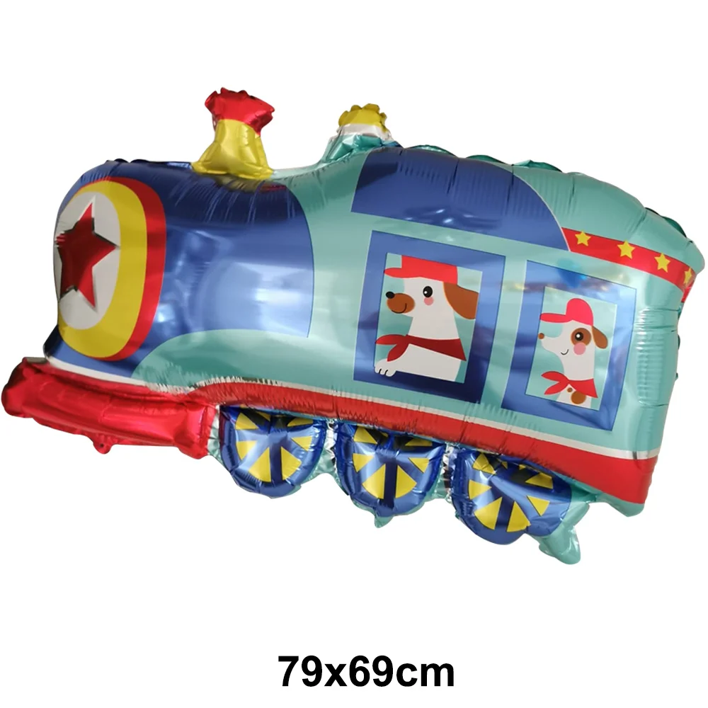 Train Balloon Theme Birthday Decorations Cute Train Shaped Foil Balloon and Latex Ballon Railroad Crossing Traffic Party Decor view 4
