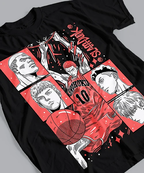 T-shirt For Anime Slam Dunk Equipo en Acción