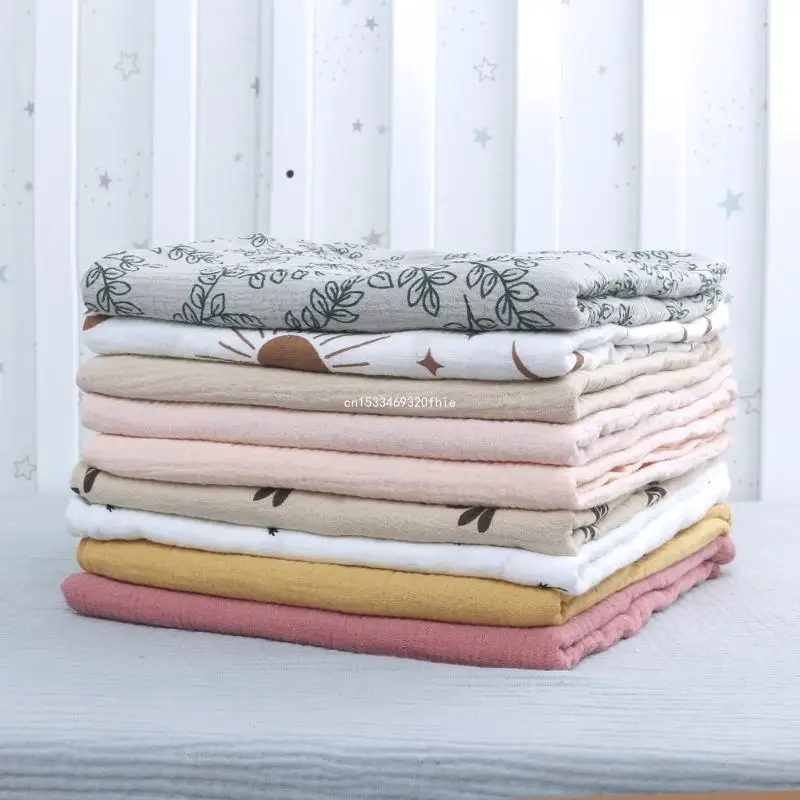 

Newborn Wrap Blanket Crepe-Cloth Baby Bath Towel Muslin-Towel Stroller Blanket