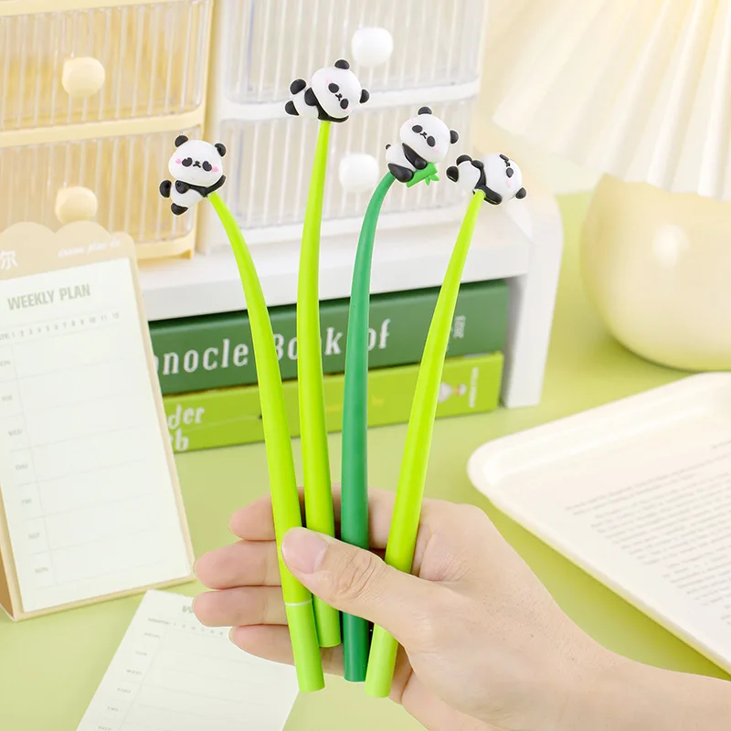 Imagem -05 - Bonito dos Desenhos Animados Panda Gel Pen Mix Color Urso Kawaii Soft Shake Canetas Tinta Preta Escrita Papelaria Escola Presentes 0.5 mm 10 Pcs por Lote