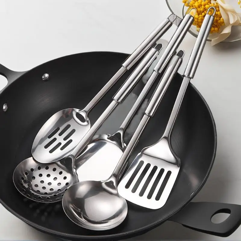 Kitchen Cookware Cooking Utensils Stainless Steel Shovel Soup Spoon Turner Utensils Dinnerware Cooking Tool Outdoor tableware