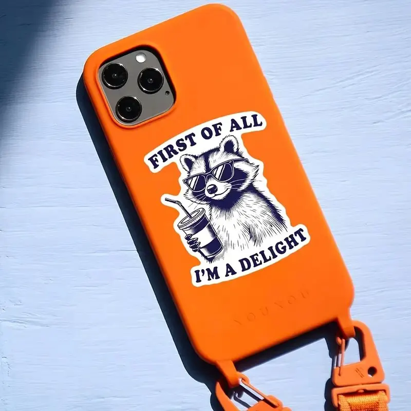 1pc Humorous Raccoon Vinyl Sticker - 