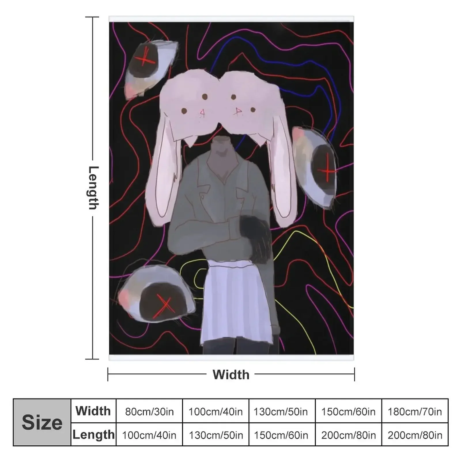 Bunny Weirdcore Throw Blanket Beautifuls for sofa Kid'S Camping Blankets