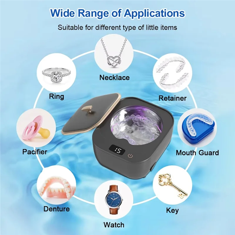 

BAAN-Ultrasonic Denture Cleaning Machine For Retainer Aligner Jewelry Cleaner Ultrasound Cleaning Machine US Plug